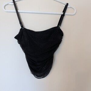 Refuge, Glittery thank top, Black, Size Small